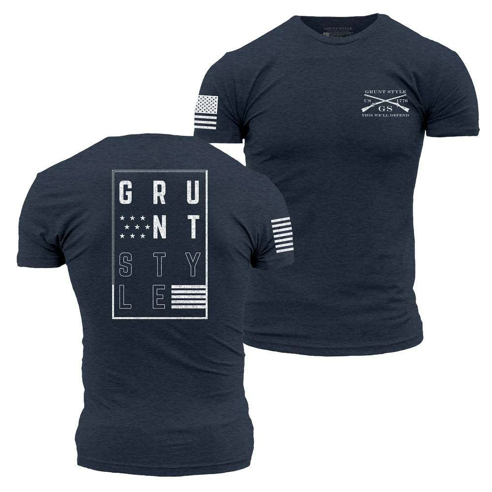 Stars And Stripes Logo T-Shirt - Navy