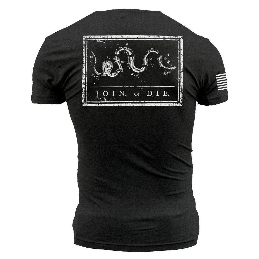 Join Or Die Pocket T-Shirt - Black Heather - Image 8