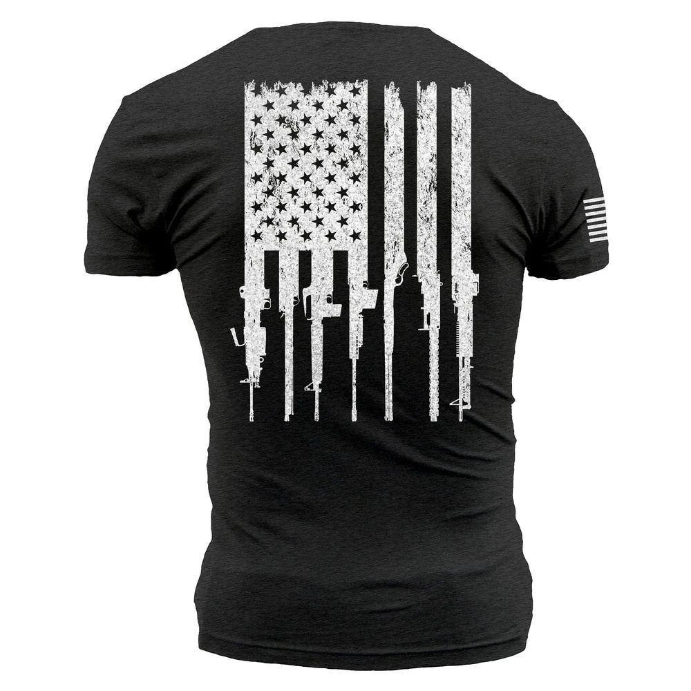 Rifle Flag Pocket T-Shirt - Black Heather - Image 6