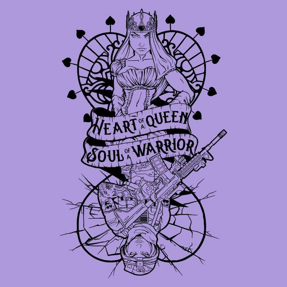 Women's Heart And Soul Of A Warrior V-Neck - Lavender - Image 5