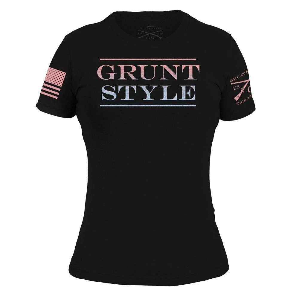 Women's Grunt Style Stacked Logo Ombre T-Shirt - Black - Image 2