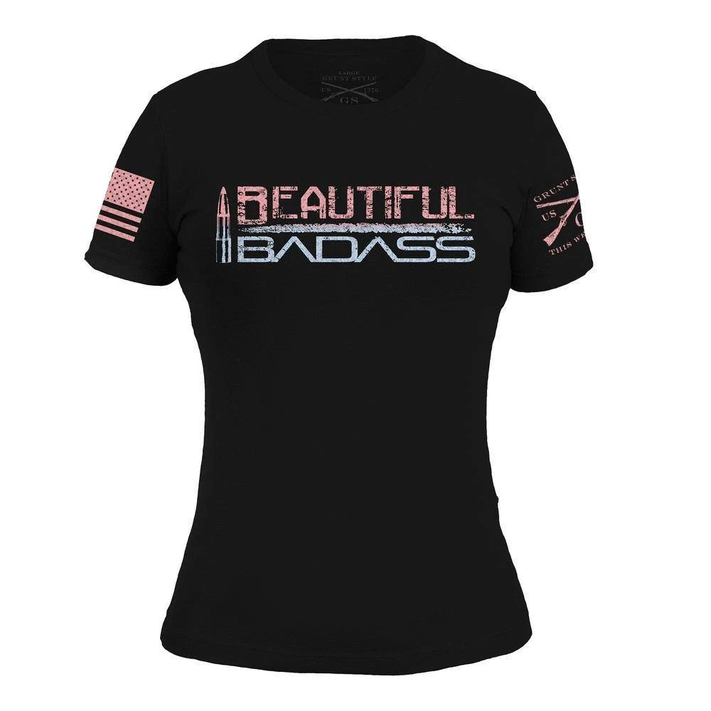 Women's Beautiful Badass Ombre T-Shirt- Black - Image 2