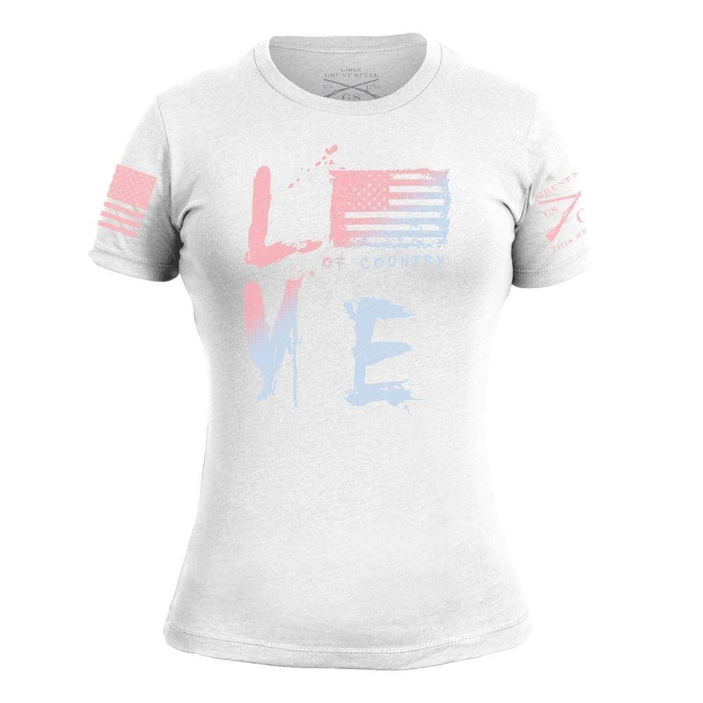 Women's Love Of Country Ombre T-Shirt - White - Image 4