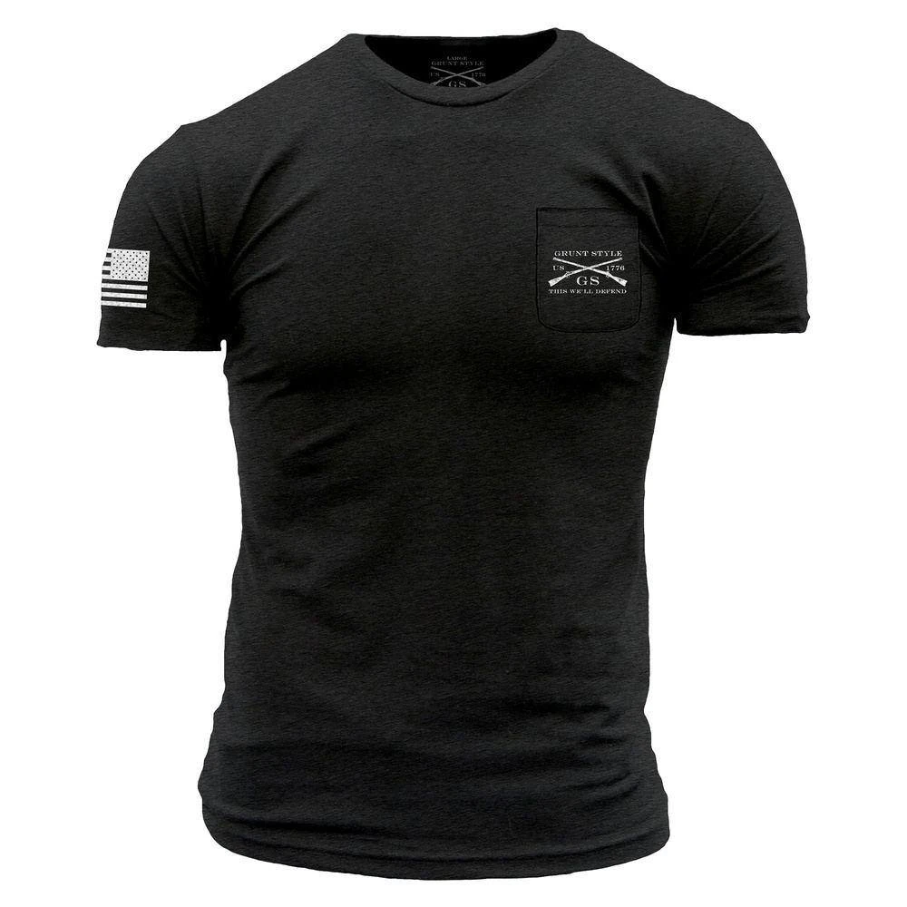 Basic Pocket T-Shirt - Black Heather - Image 2