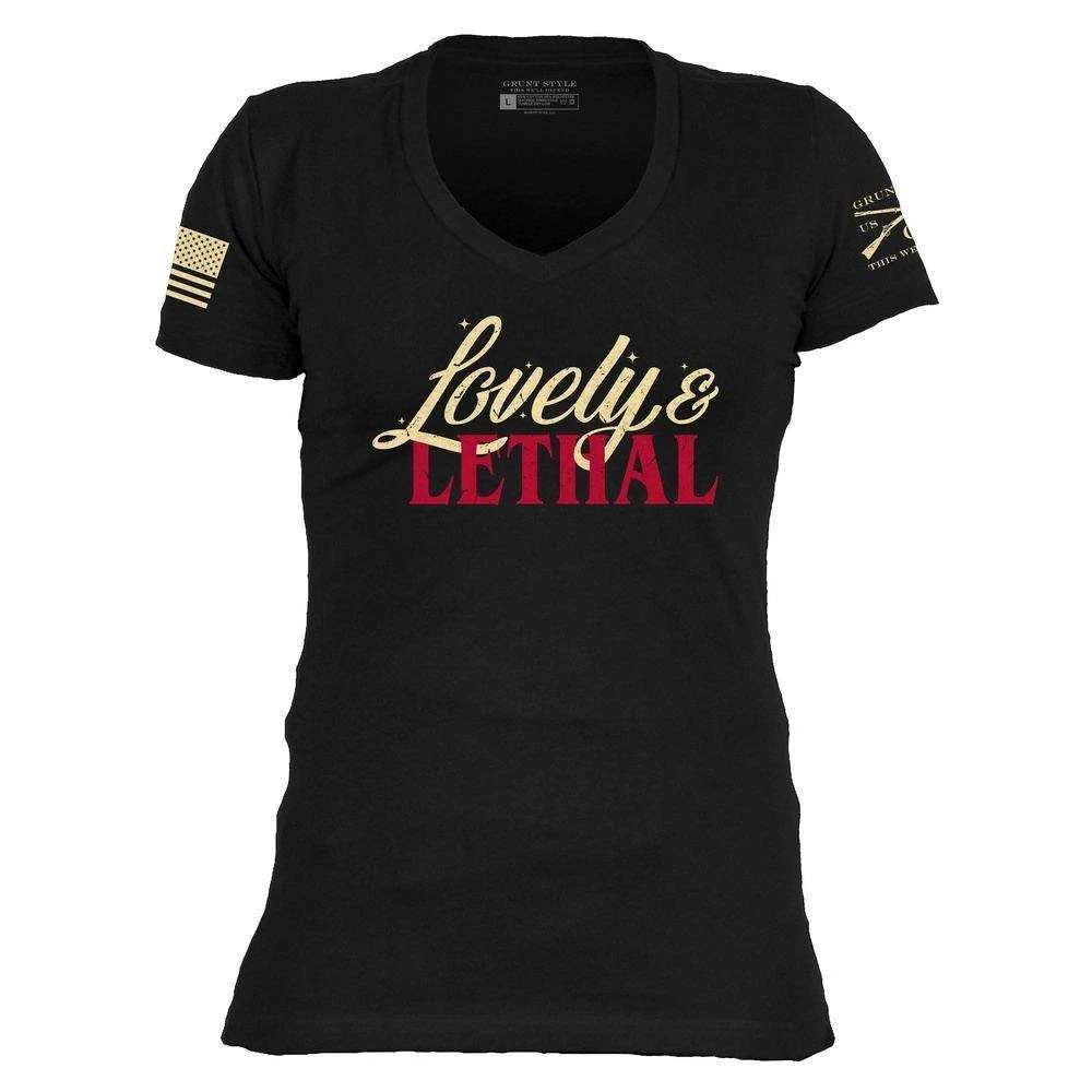 Women's Lovely & Lethal V-Neck - Black - Image 2