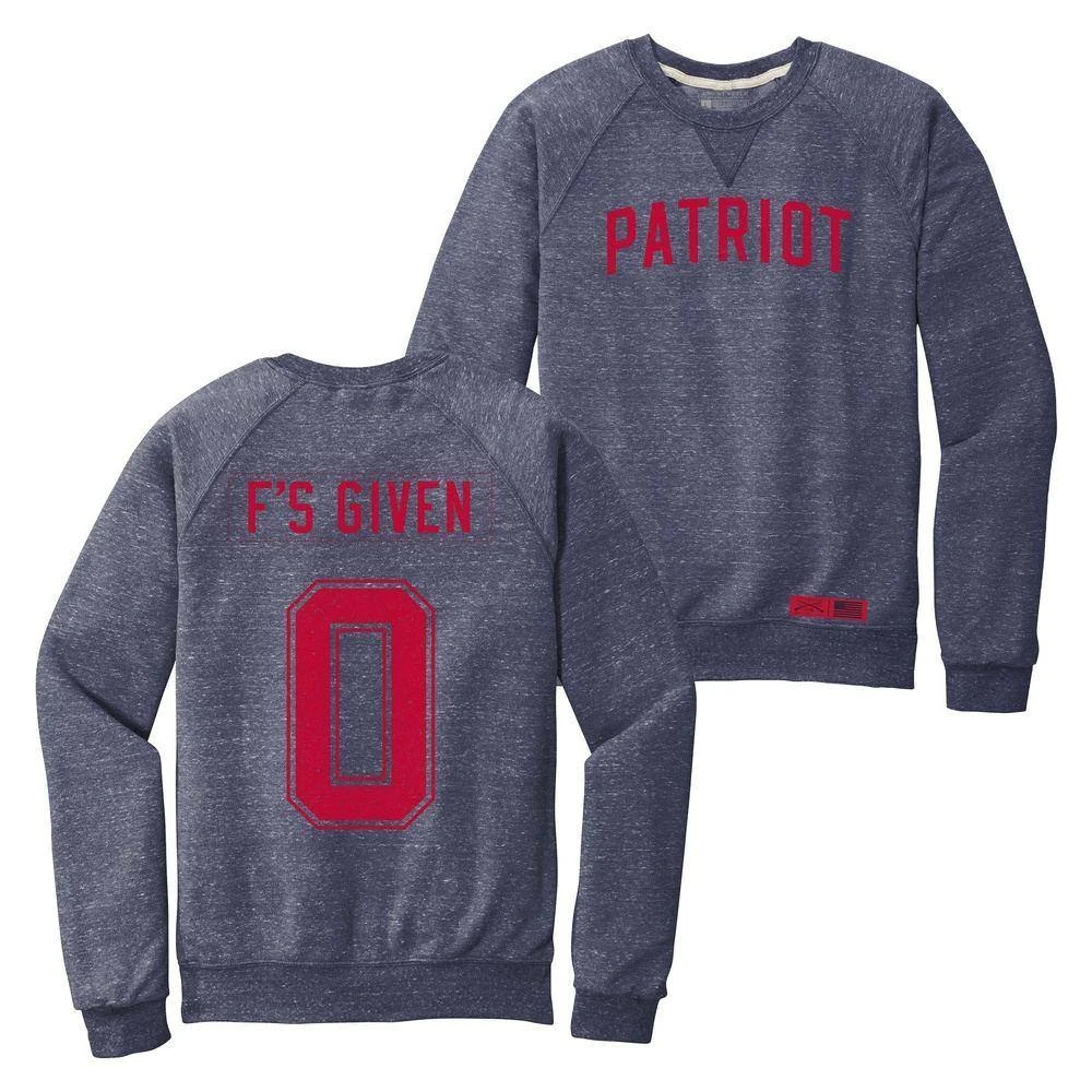 Zero F's Given Terry Crew Sweatshirt - Navy Heather - Image 2