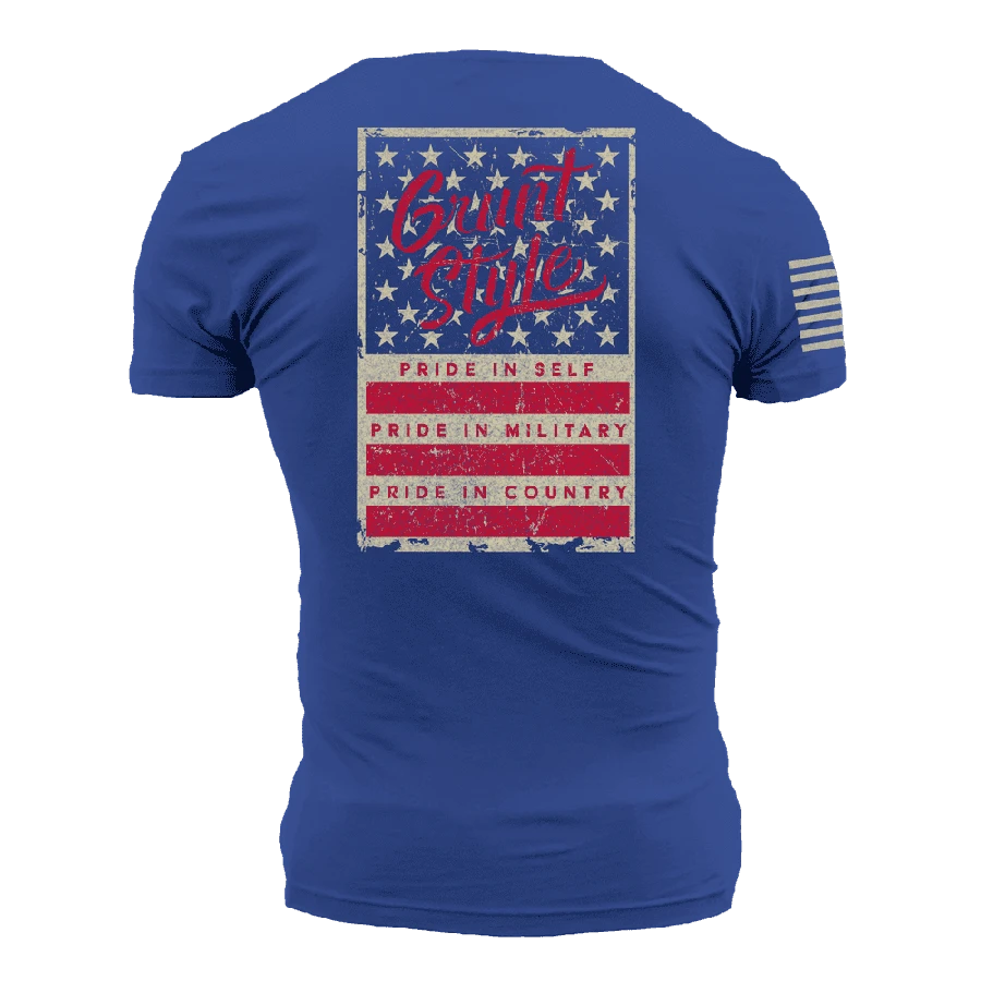 Grunt Style Stars & Bars T-Shirt - Royal - Image 6