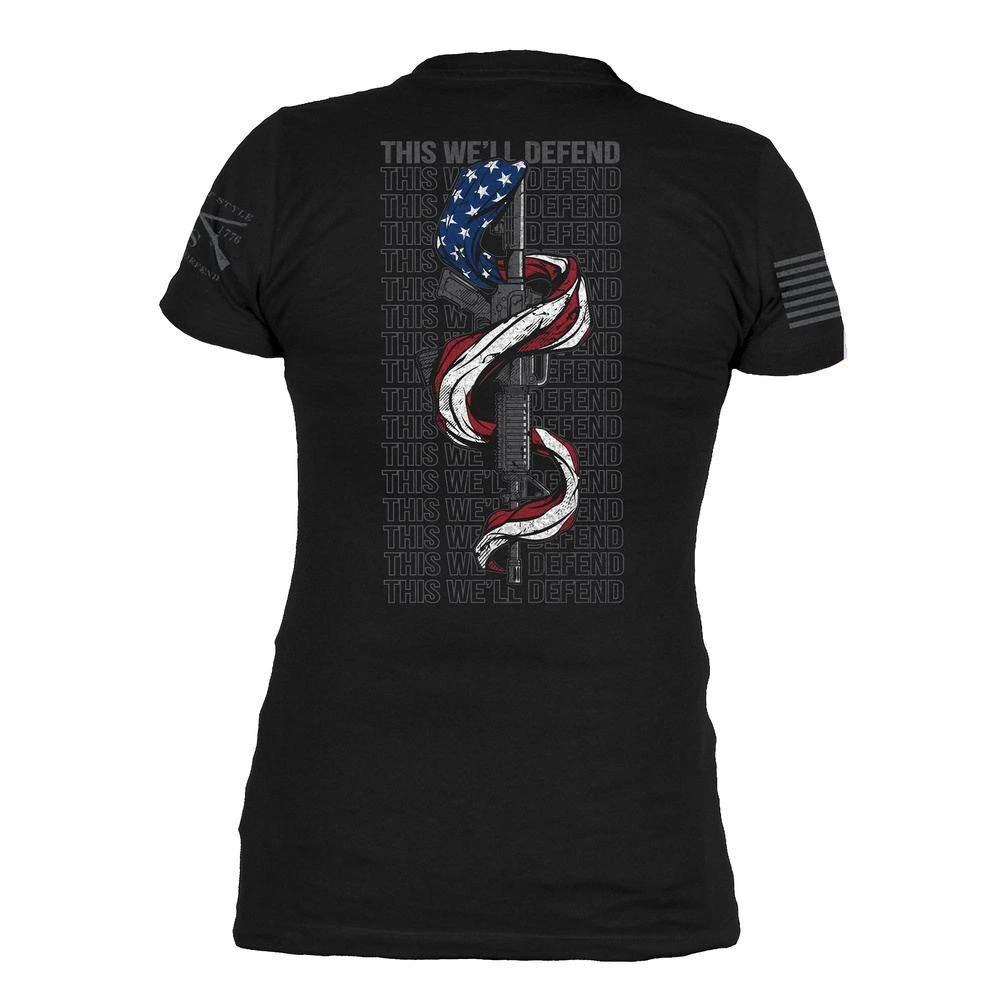 Women's This We'll Defend 2A V-Neck - Black - Image 5