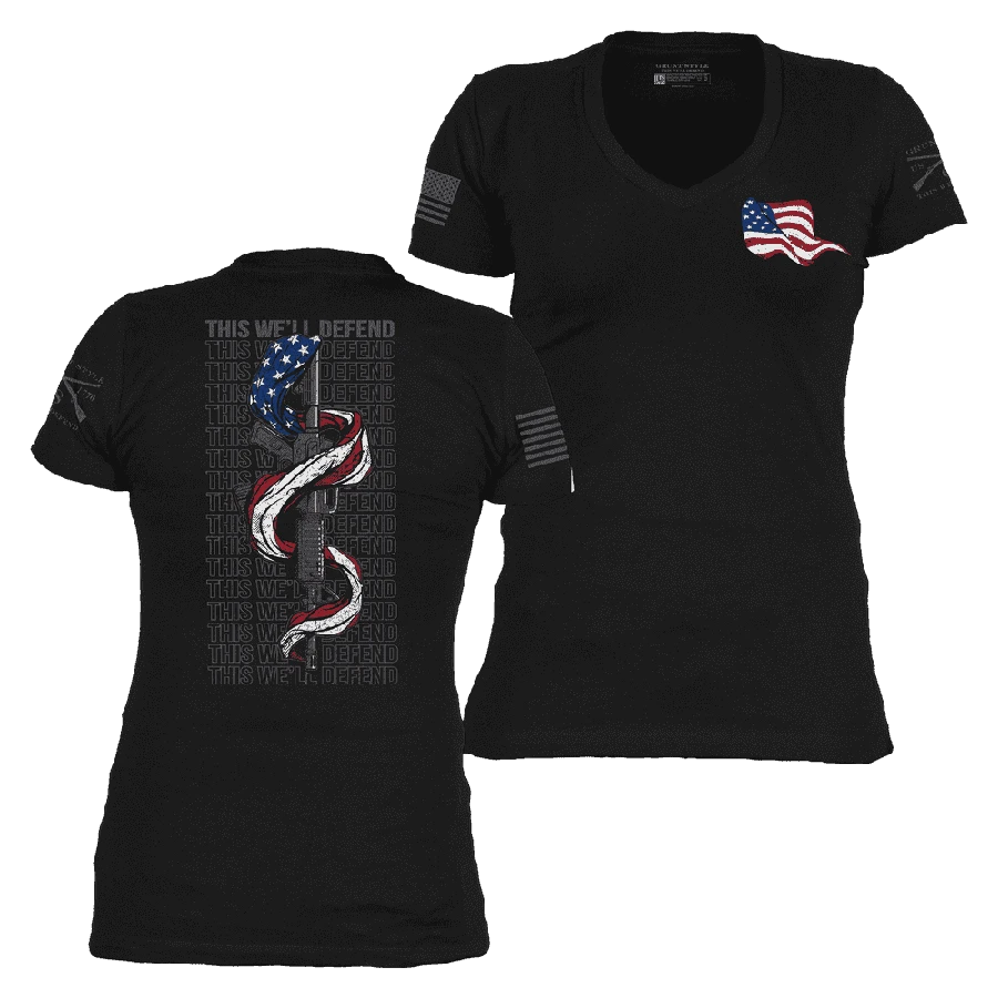 Women's This We'll Defend 2A V-Neck - Black - Image 2