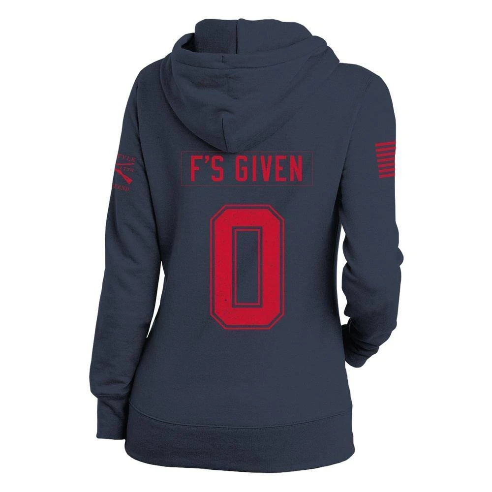 Women's Zero F's Given Hoodie - Navy - Image 6