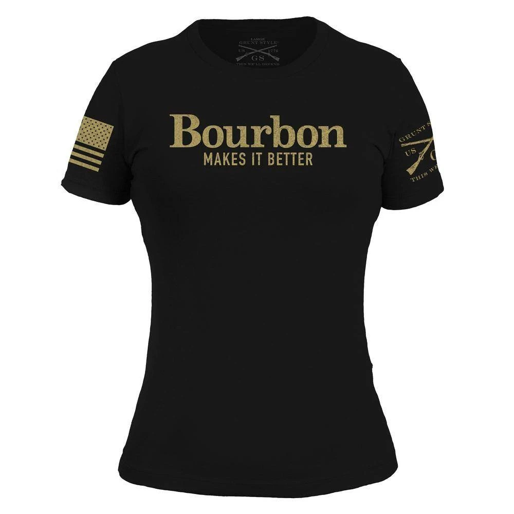 Women's Bourbon Makes It Better Slim Fit T-Shirt - Black - Image 3