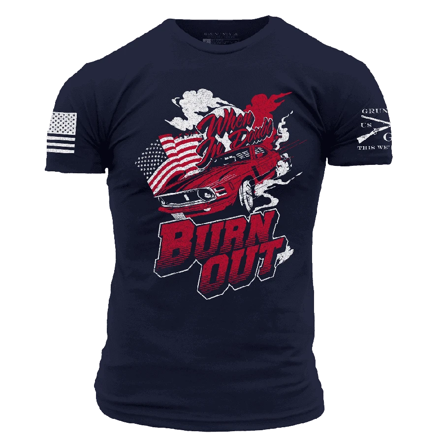 Burn Out T-Shirt- Navy