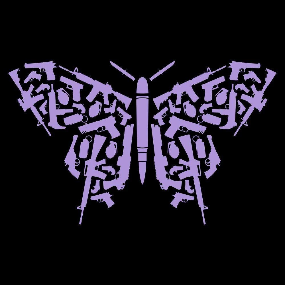 Women's 2A Butterfly Slim Fit T-Shirt - Black - Image 3