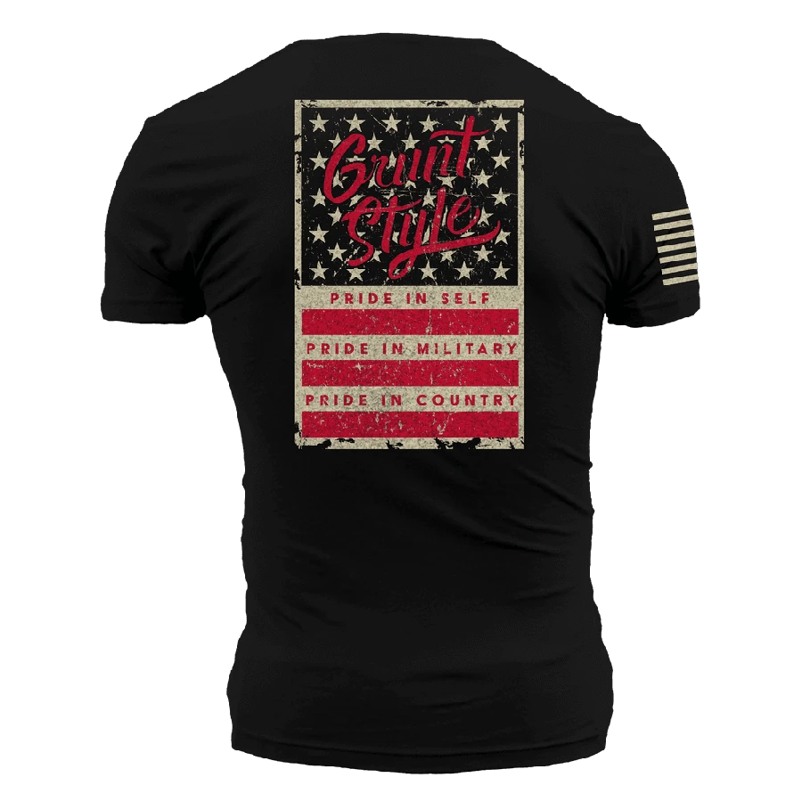 Grunt Style Stars & Bars T-Shirt - Black - Image 5