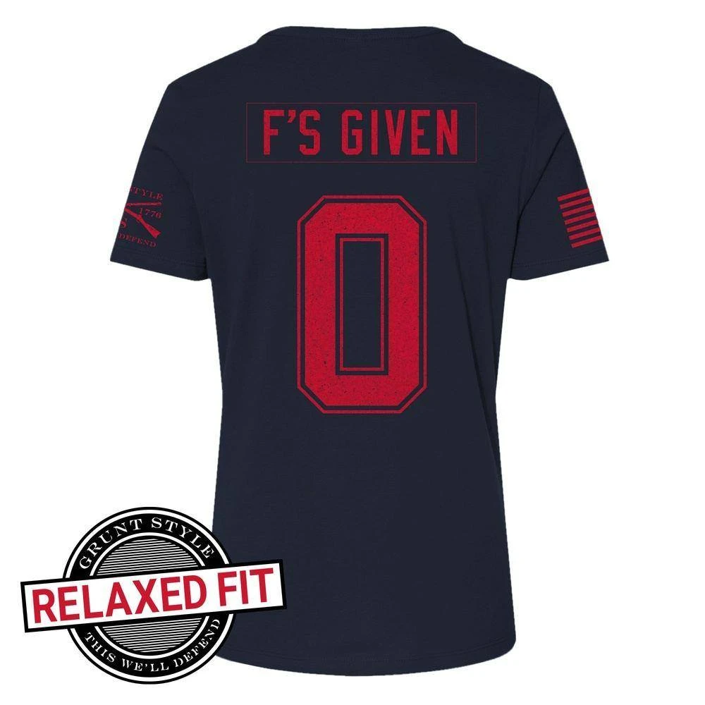 Women's Zero F's Given Relaxed Fit T-Shirt - Midnight Navy - Image 4