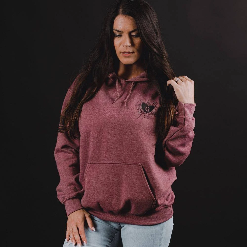 Women's Heart And Soul Of A Warrior Hoodie - Heather Maroon - Image 2
