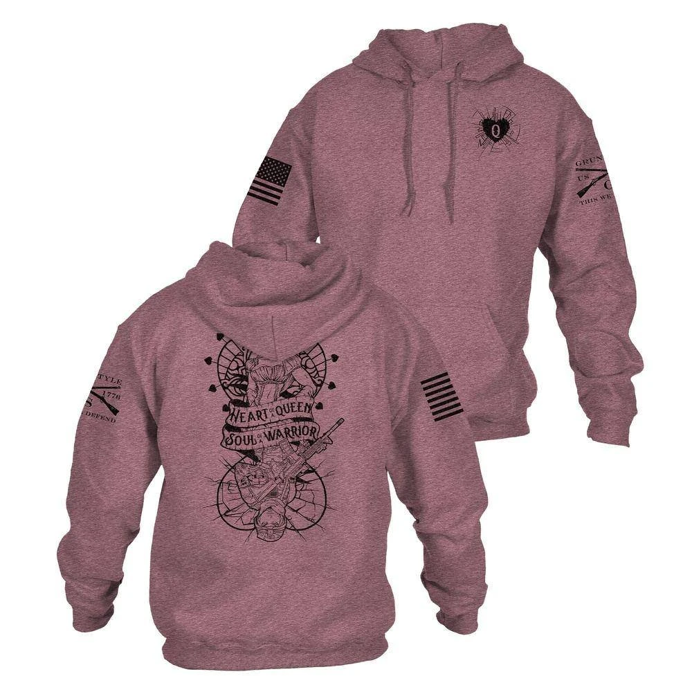Women's Heart And Soul Of A Warrior Hoodie - Heather Maroon - Image 3