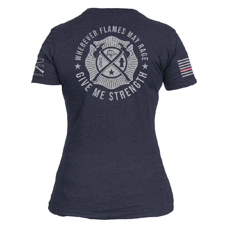 Women's Wherever Flames May Rage Slim Fit T-Shirt - Midnight Navy - Image 9