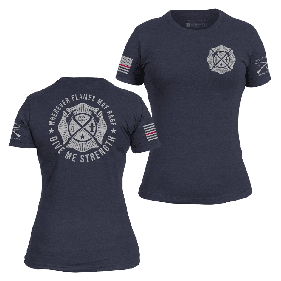 Women's Wherever Flames May Rage Slim Fit T-Shirt - Midnight Navy - Image 3