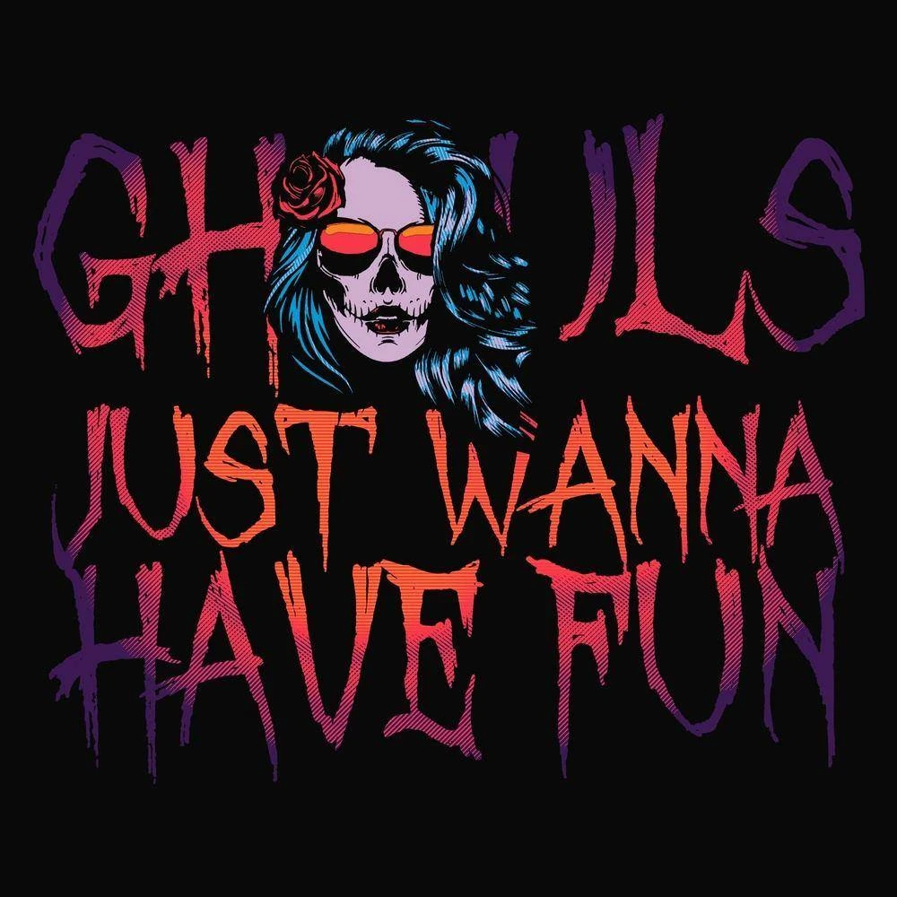 Women's Ghouls Just Wanna Have Fun Slim Fit T-Shirt - Black - Image 5