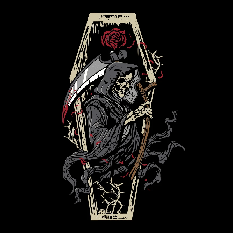 Grim Reaper T-Shirt - Black - Image 5