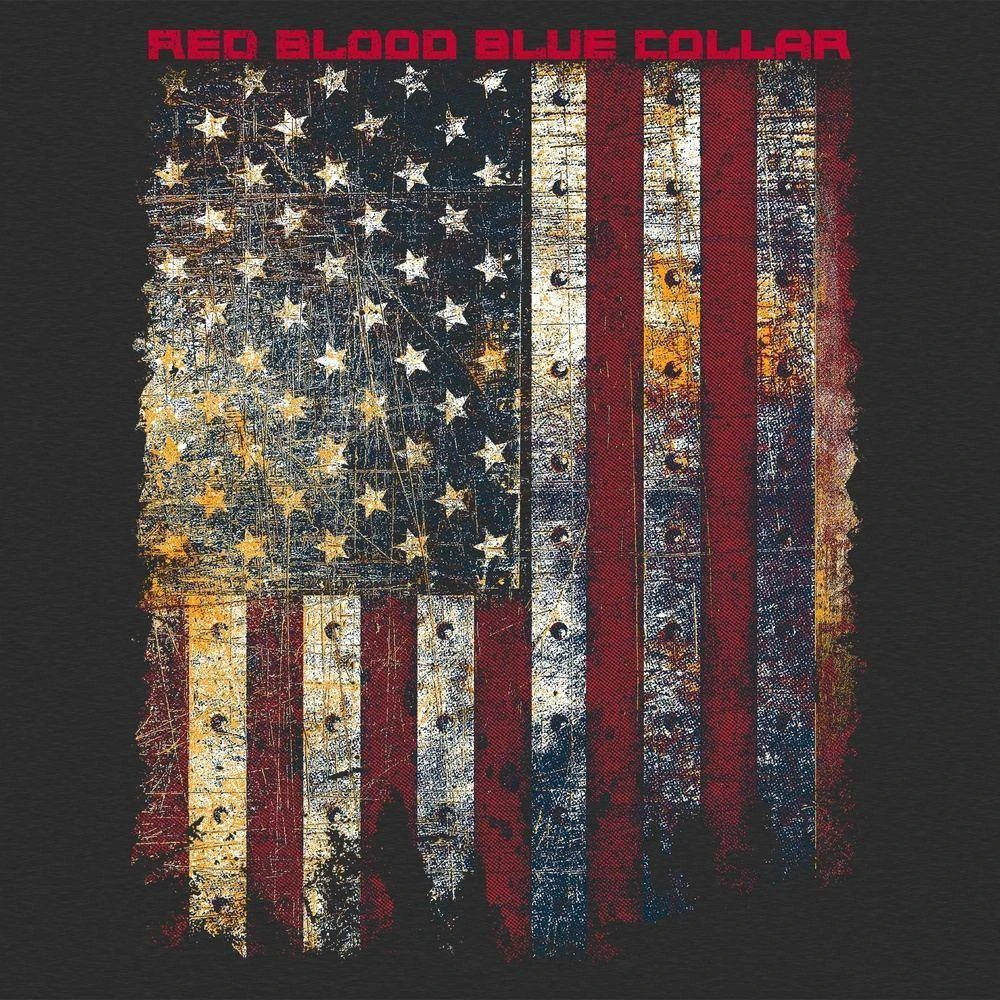 Red Blood Blue Collar™ T-Shirt - Charcoal - Image 6