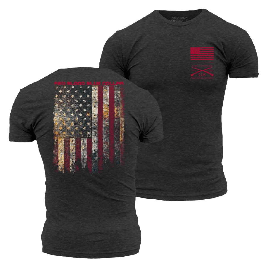 Red Blood Blue Collar™ T-Shirt - Charcoal