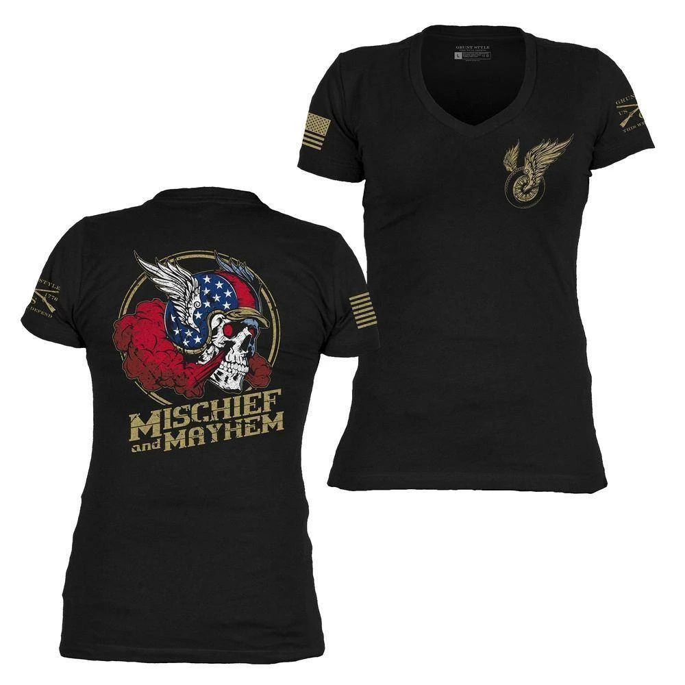 Women's Mischief And Mayhem V-Neck - Black - Image 2