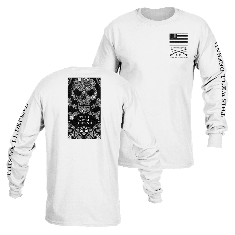 Death Paisley Long Sleeve - White