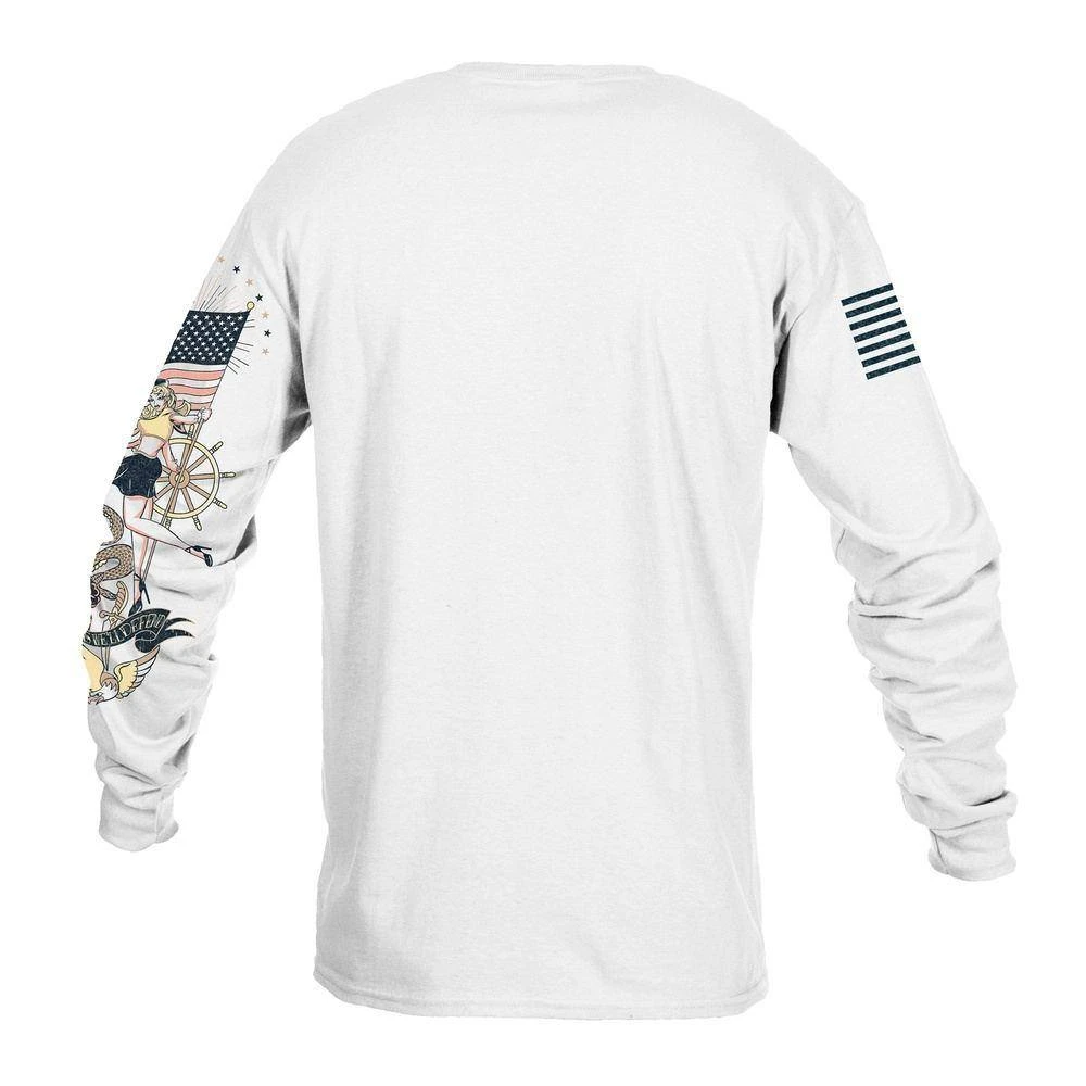 Nautical Pinup Long Sleeve - White - Image 9