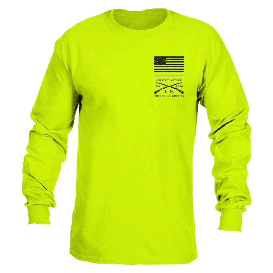 Red Blood Blue Collar™ Long Sleeve - Safety Green - Image 6