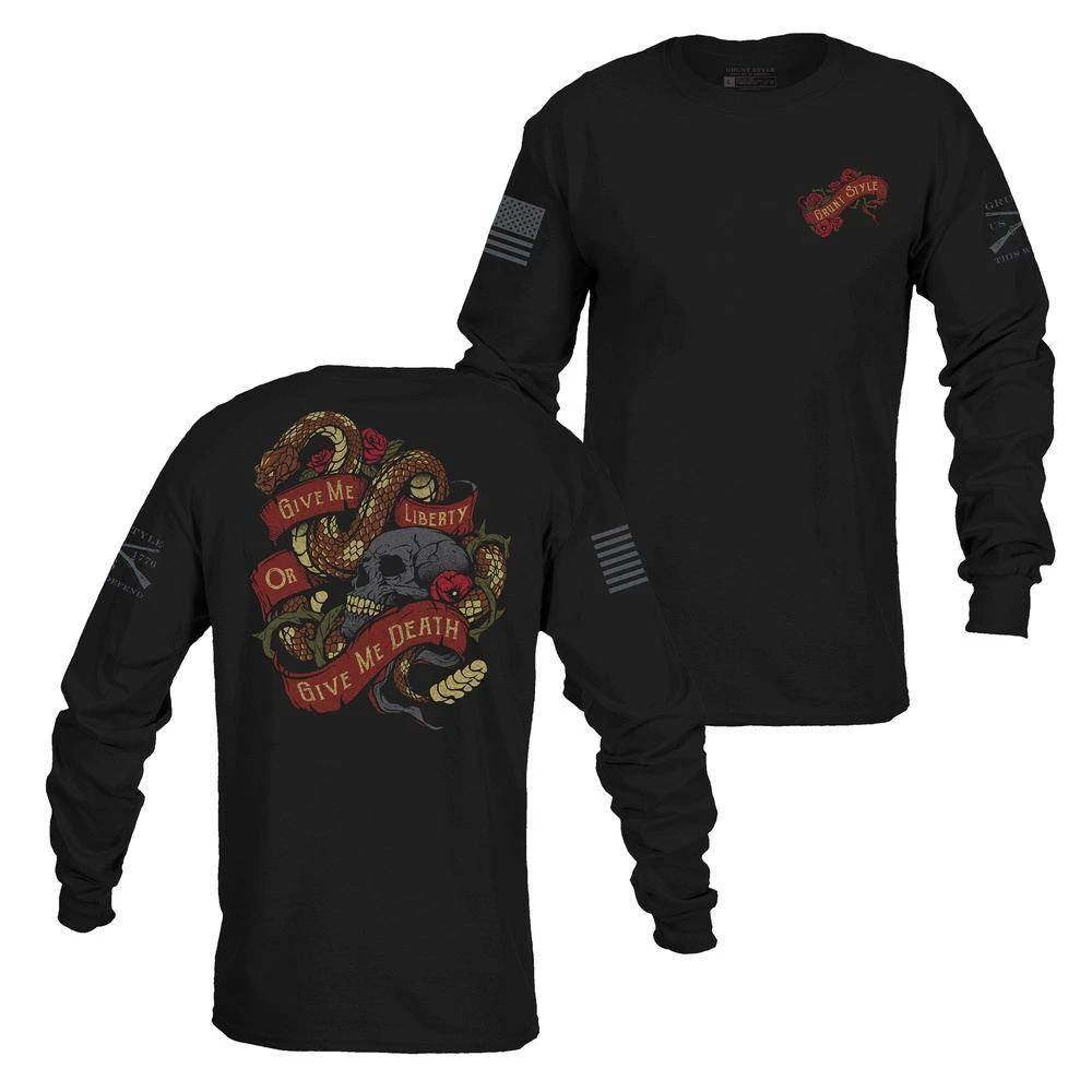 Liberty Or Death Long Sleeve - Black