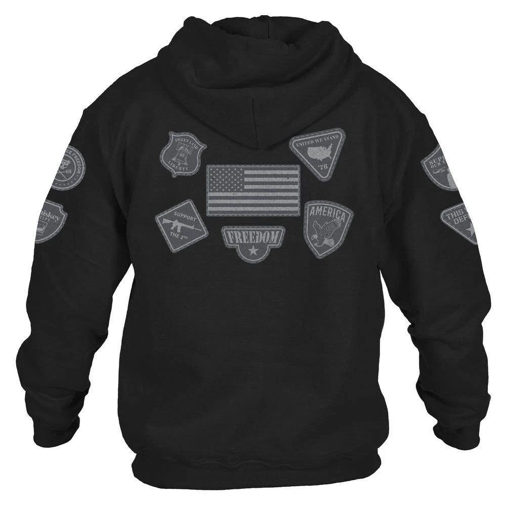Patriot Patch Hoodie - Black - Image 6