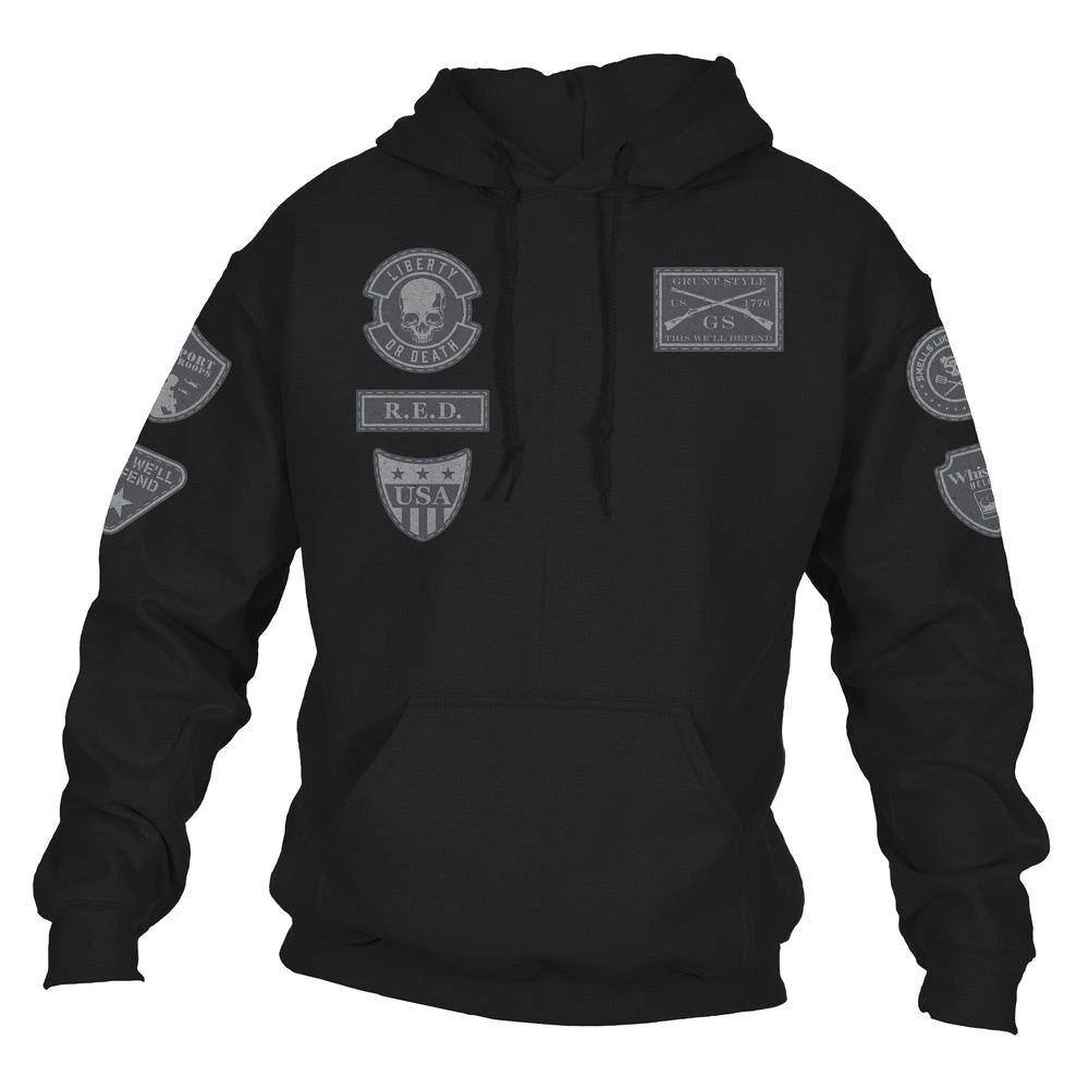 Patriot Patch Hoodie - Black - Image 5