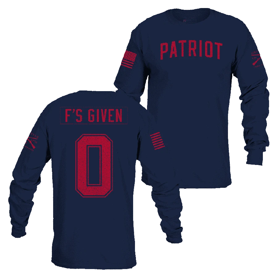 Zero F's Given Long Sleeve - Midnight Navy