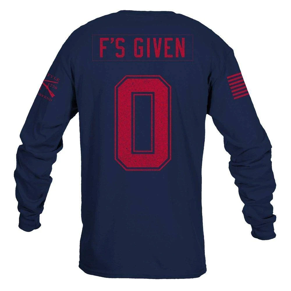 Zero F's Given Long Sleeve - Midnight Navy - Image 7