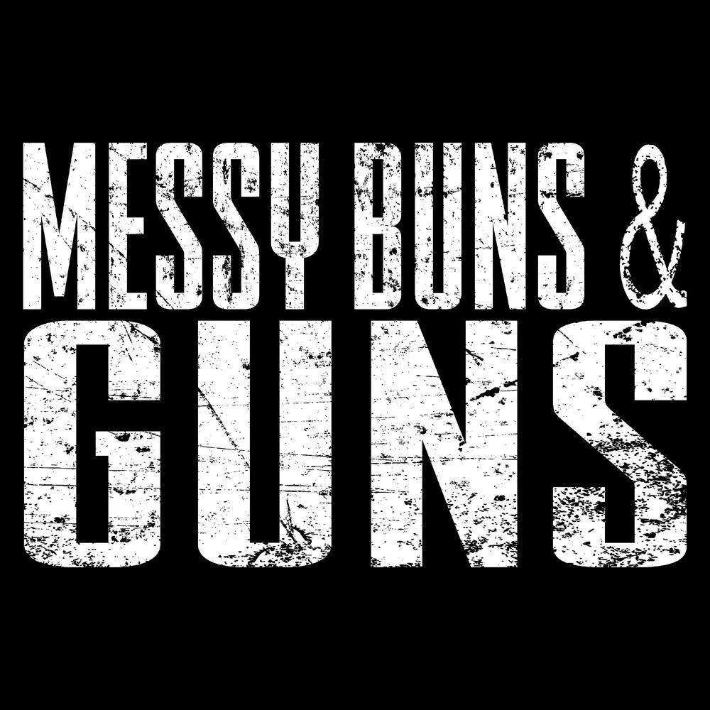 Women's Messy Buns & Guns Long Sleeve - Black - Image 6
