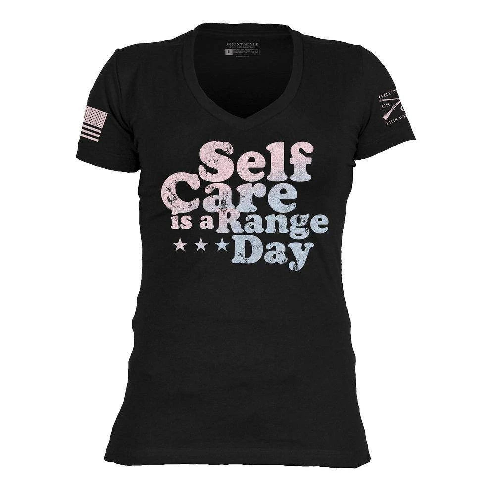 Women's Self Care Is A Range Day V-Neck - Black - Image 2