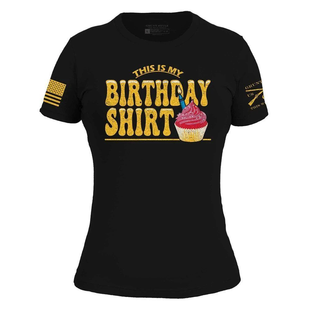 Women's This Is My Birthday Slim Fit T-Shirt - Black - Image 2