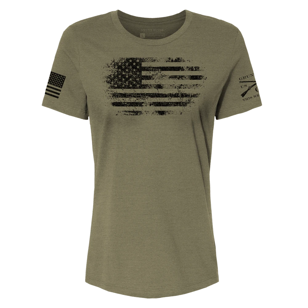 Women's American Vintage Relaxed Fit T-Shirt - Olive Triblend - Image 4