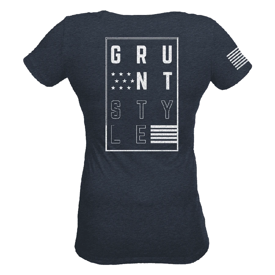 Women's Stars And Stripes Logo V-Neck - Midnight Navy - Image 4