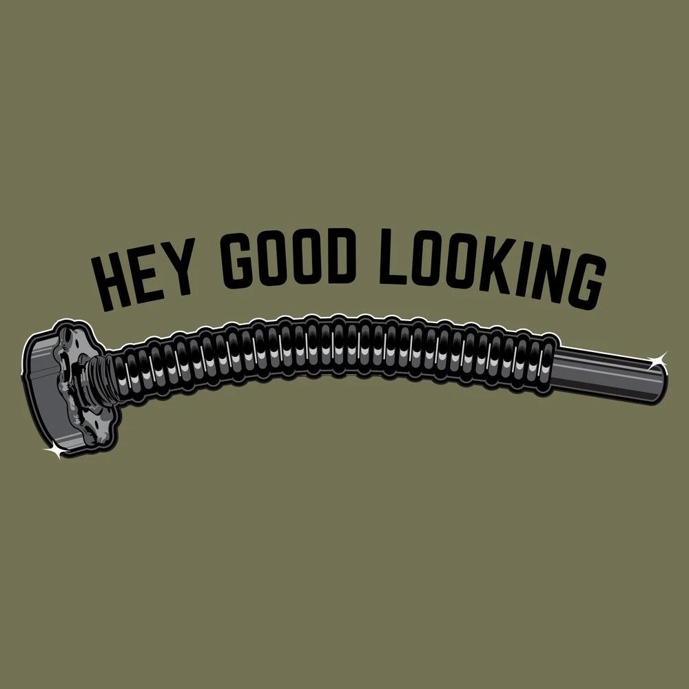 Hey Good Looking T-Shirt - Military Green - Image 4