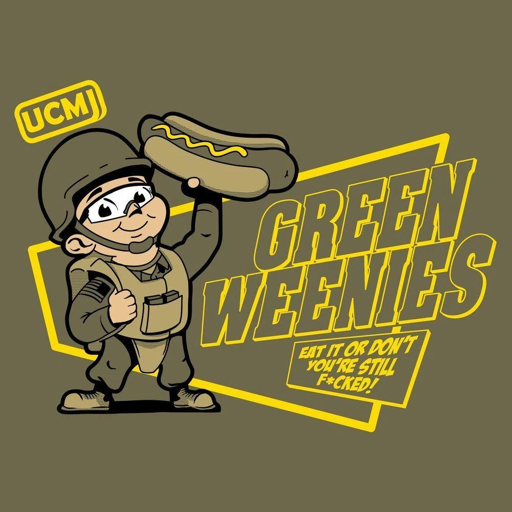 Green Weenies T-Shirt - Military Green - Image 2