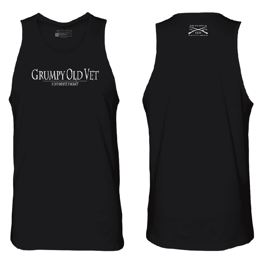 Men's Grumpy Old Vet Tank - Black - Image 2