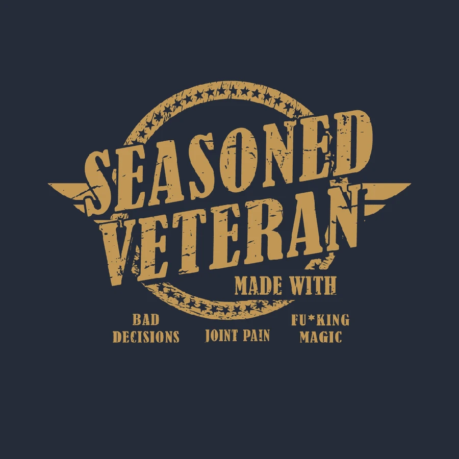 Seasoned Veteran T-Shirt - Midnight Navy - Image 2