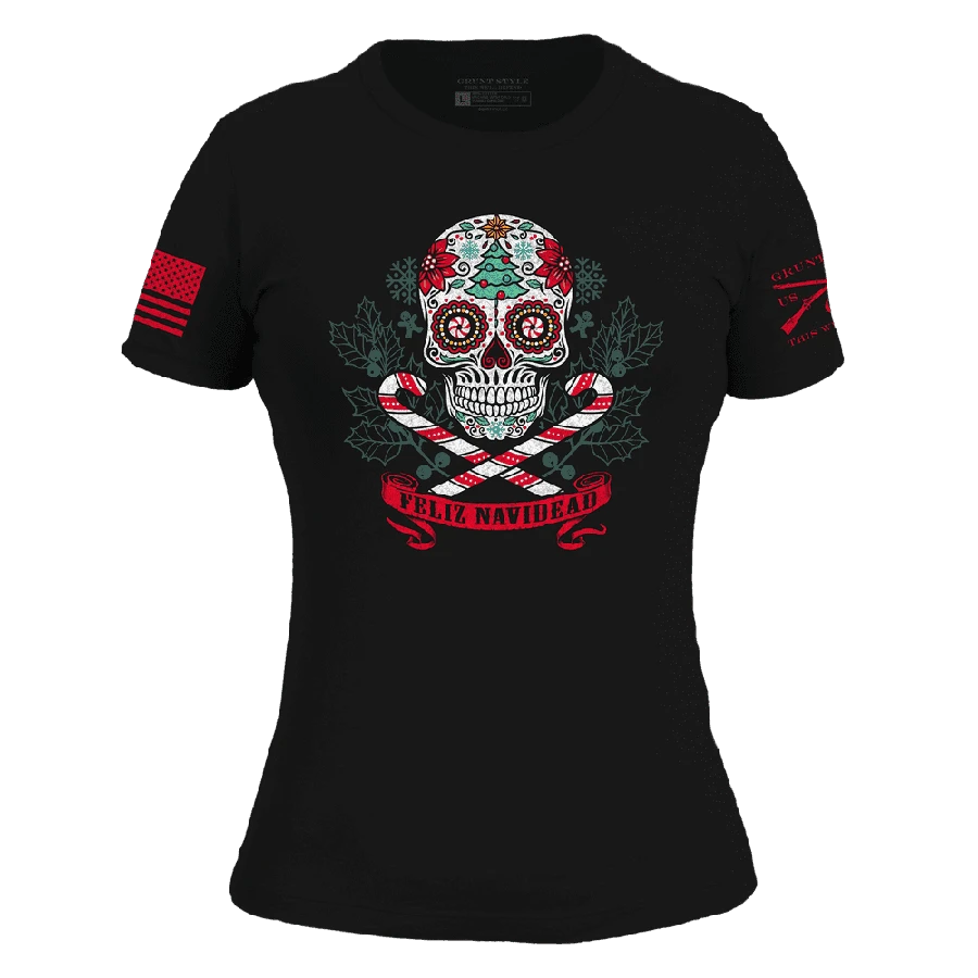 Women's Feliz Navidead Slim Fit T-Shirt - Black - Image 2