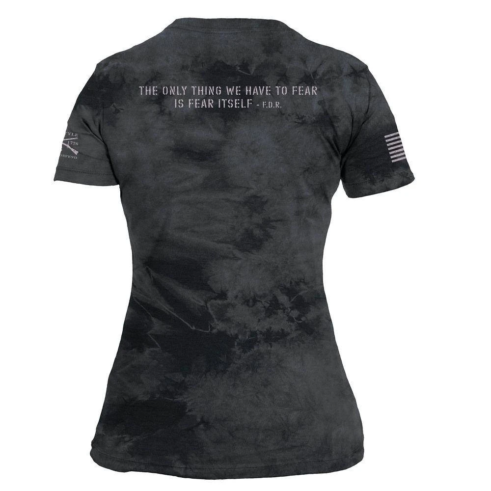 Women's Fear Less Slim Fit T-Shirt - Black Wash - Image 4