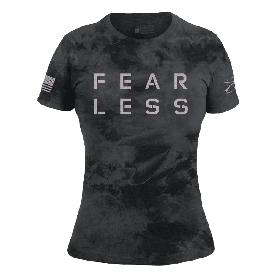 Women's Fear Less Slim Fit T-Shirt - Black Wash - Image 5