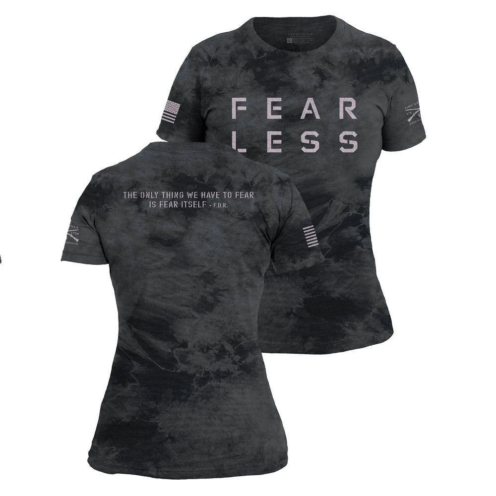 Women's Fear Less Slim Fit T-Shirt - Black Wash - Image 3