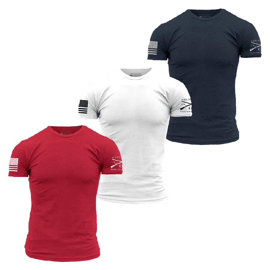Standard Issue 3-Pack Core Basic T-Shirts - Patriot Pack